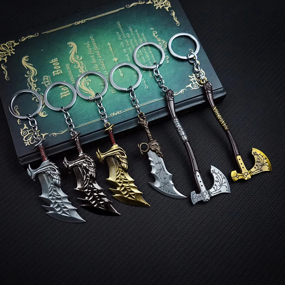 GOD OF WAR KEYCHAINS (Shield - Leviathan axe - Blades of chaos )